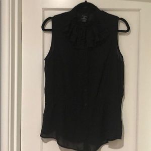 Sleeveless Blouse with Ruffle Embellishment